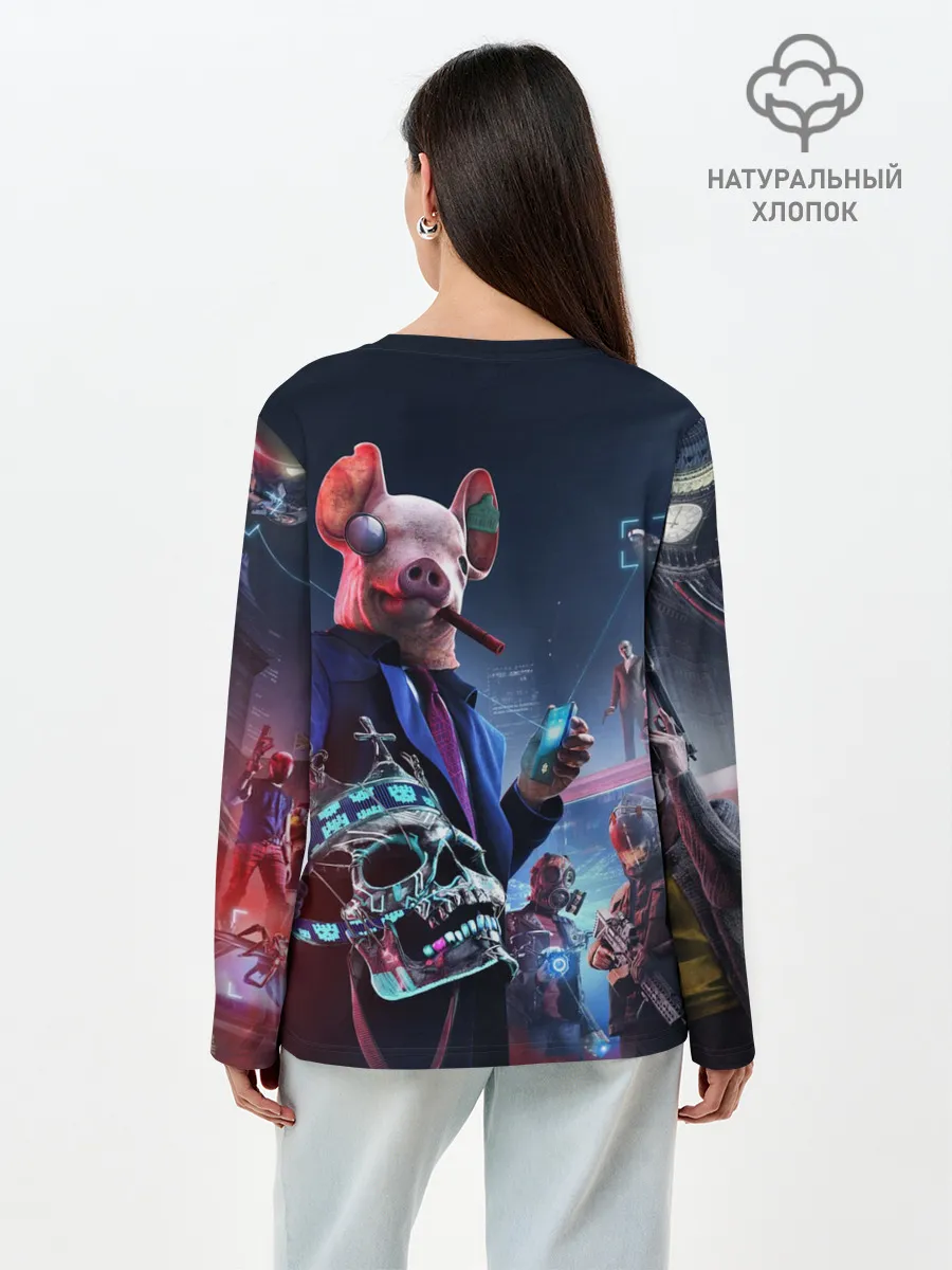 Лонгслив женский. Хлопок / Watch Dogs | Legion