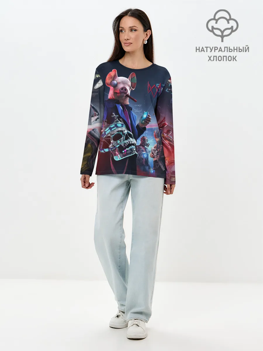 Лонгслив женский. Хлопок / Watch Dogs | Legion