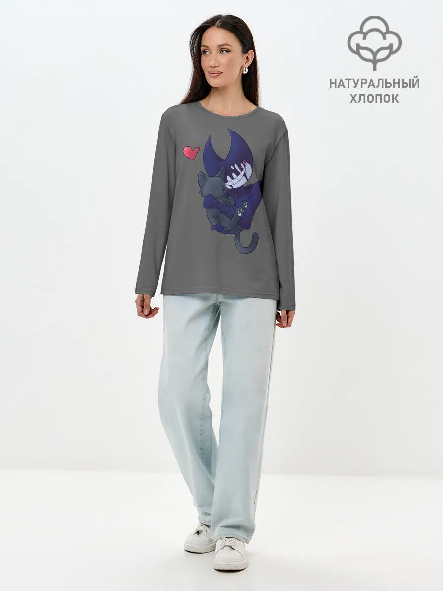 Лонгслив женский. Хлопок / Bendy And The Ink Machine