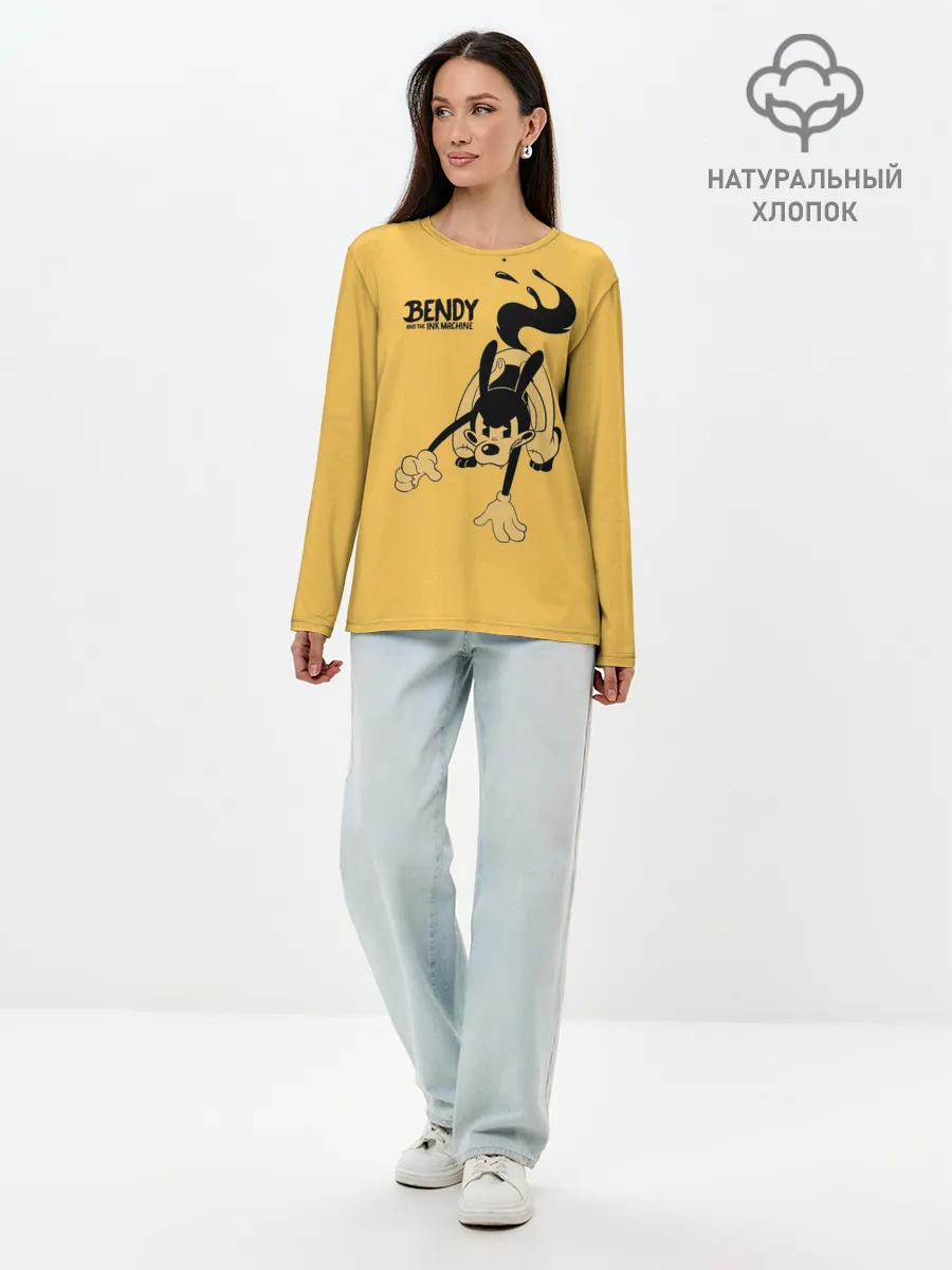 Лонгслив женский. Хлопок / Bendy And The Ink Machine