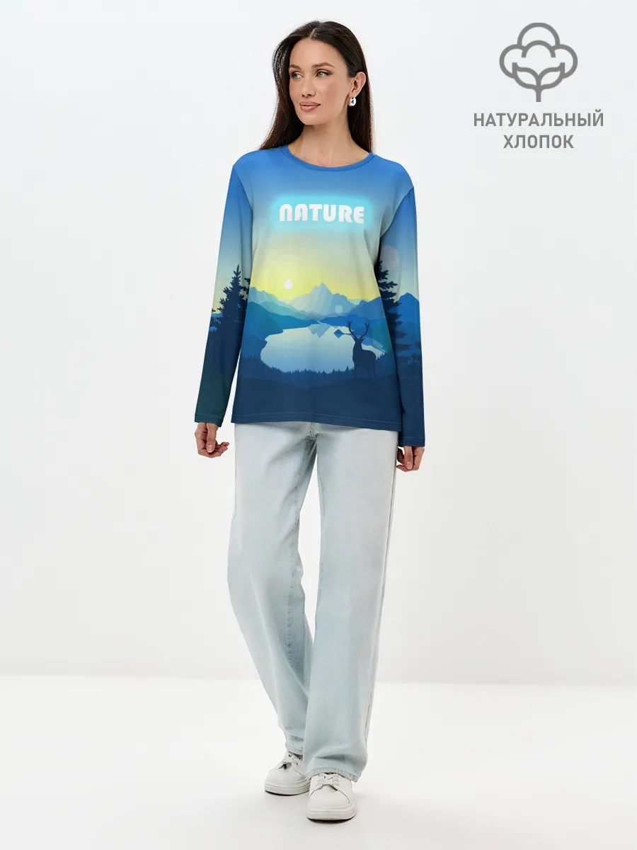 Лонгслив женский. Хлопок / NATURE