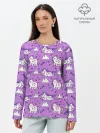 Лонгслив женский. Хлопок / Unicorn pattern