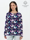 Лонгслив женский. Хлопок / Unicorn pattern