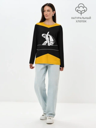 Лонгслив женский. Хлопок / Сноубордист