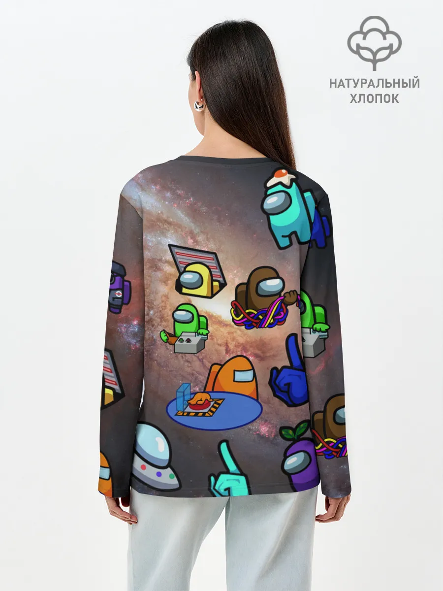 Лонгслив женский. Хлопок / Among Us Чёрная дыра