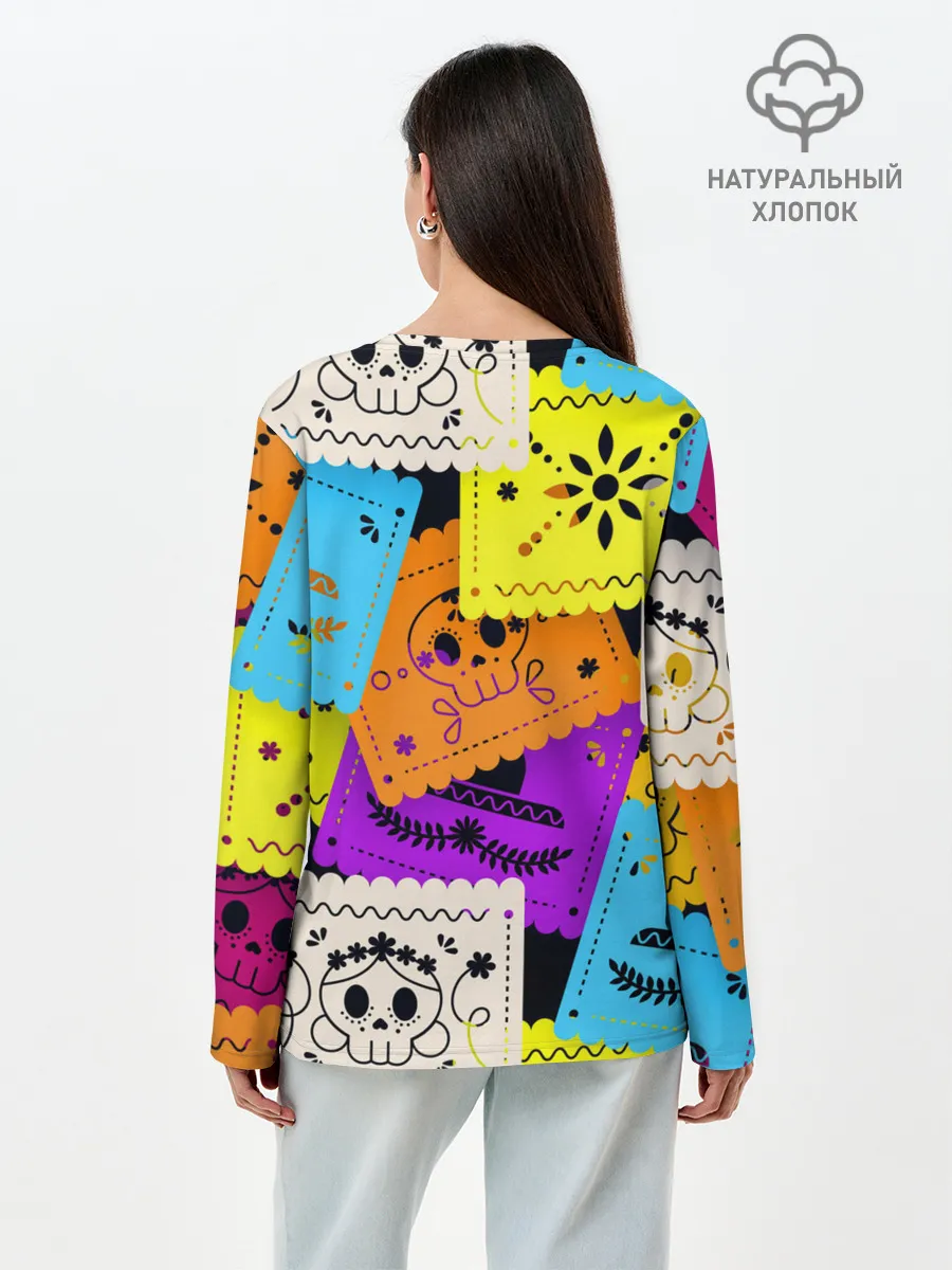 Лонгслив женский. Хлопок / Color pattern