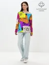 Лонгслив женский. Хлопок / Color pattern