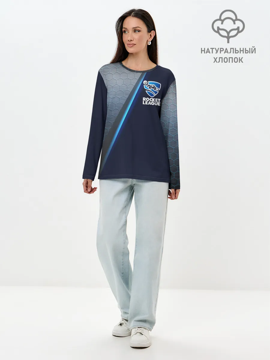 Лонгслив женский. Хлопок / ROCKET LEAGUE.