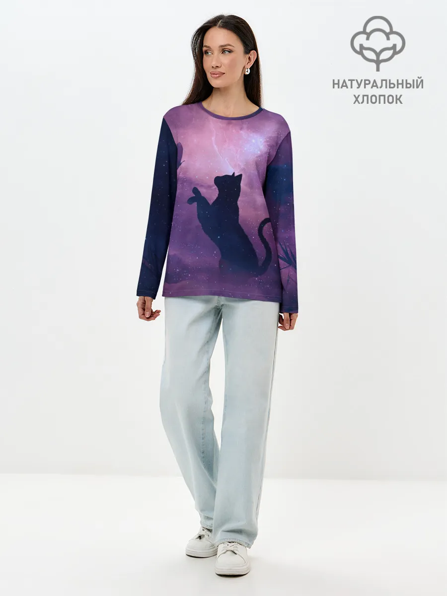 Лонгслив женский. Хлопок / Star Cat