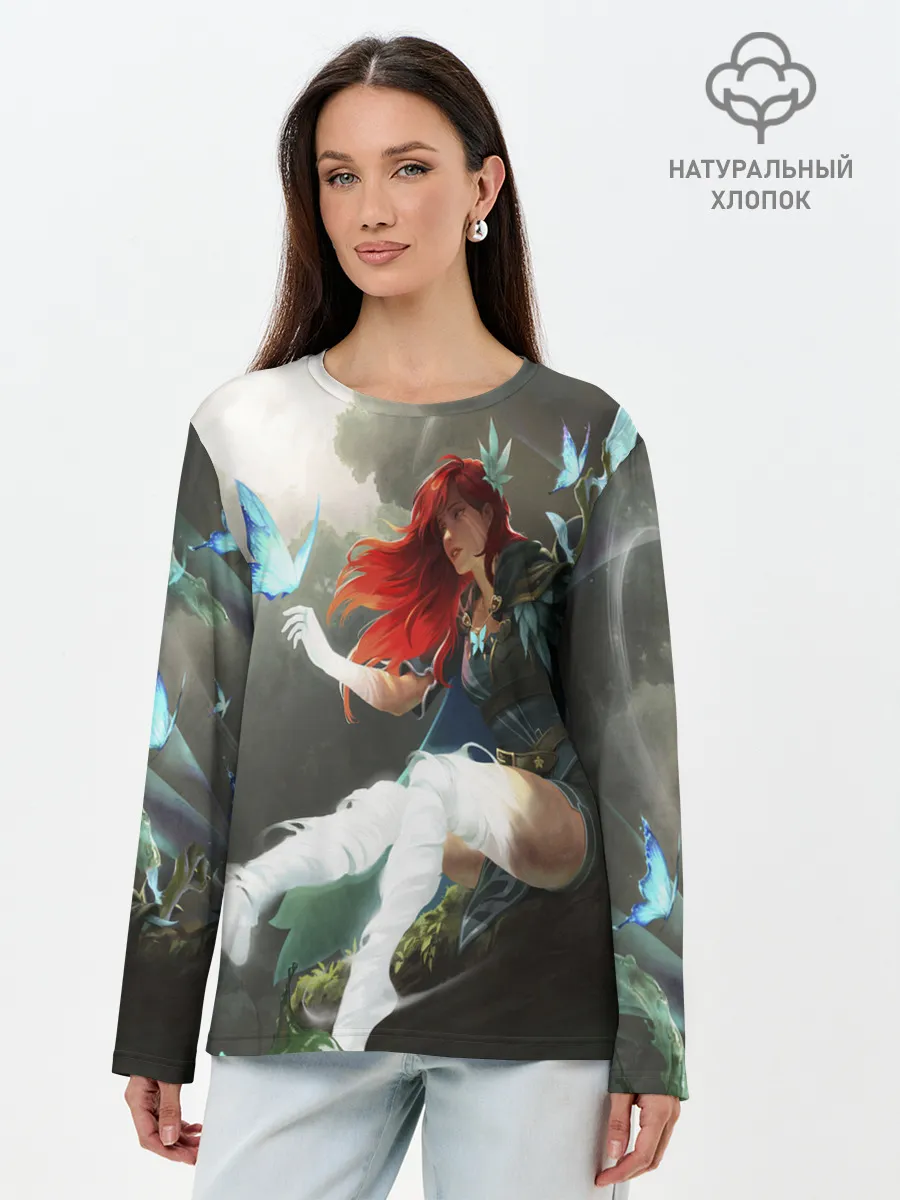 Лонгслив женский. Хлопок / Windranger Dota