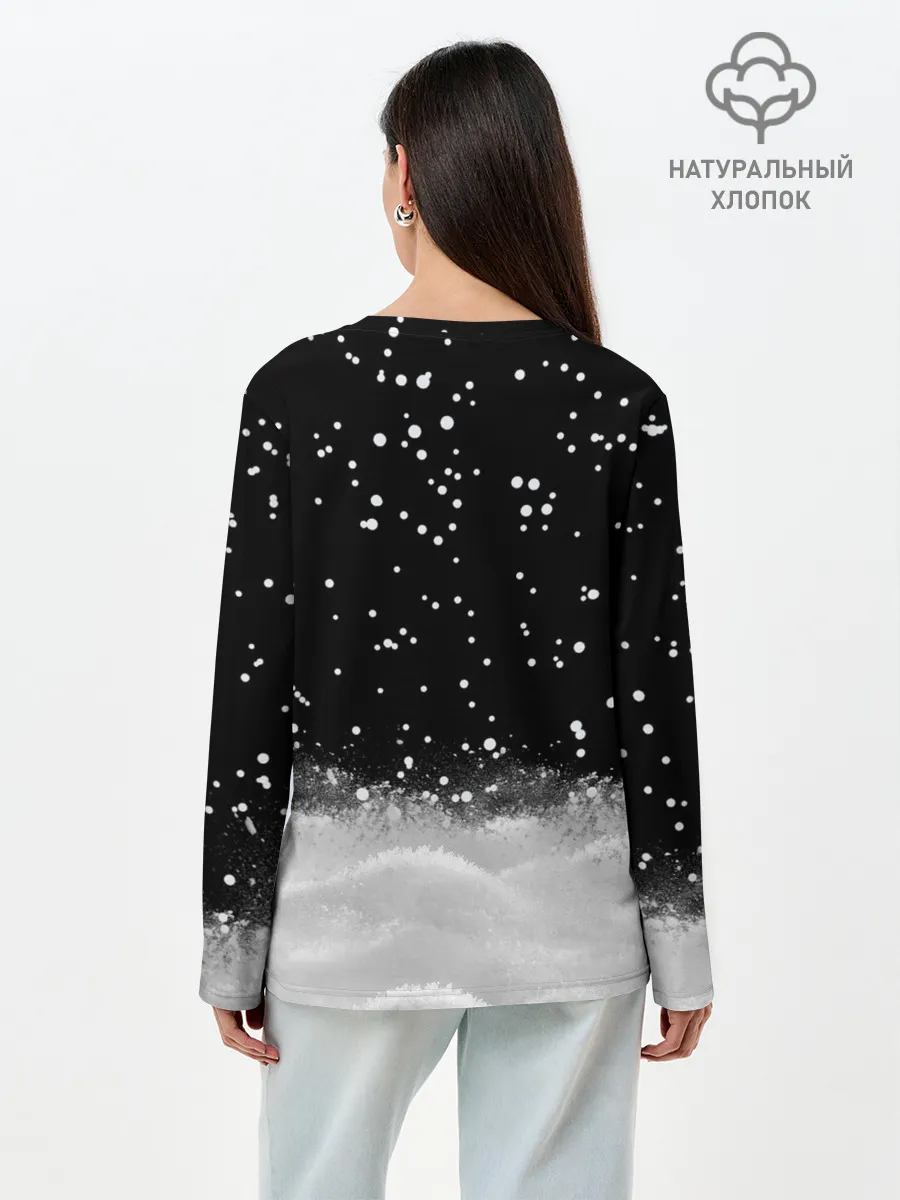 Лонгслив женский. Хлопок / Енот