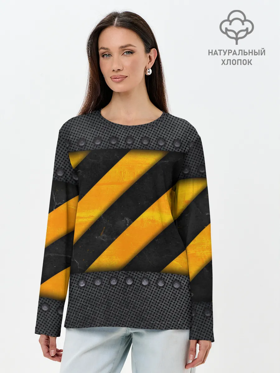 Лонгслив женский. Хлопок / Металлическая преграда