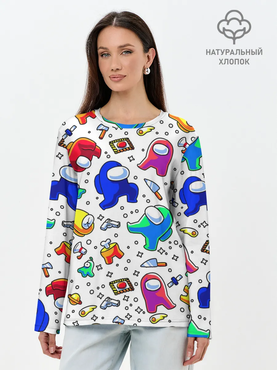 Лонгслив женский. Хлопок / AMONG US