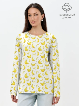 Лонгслив женский. Хлопок / Банановый рай