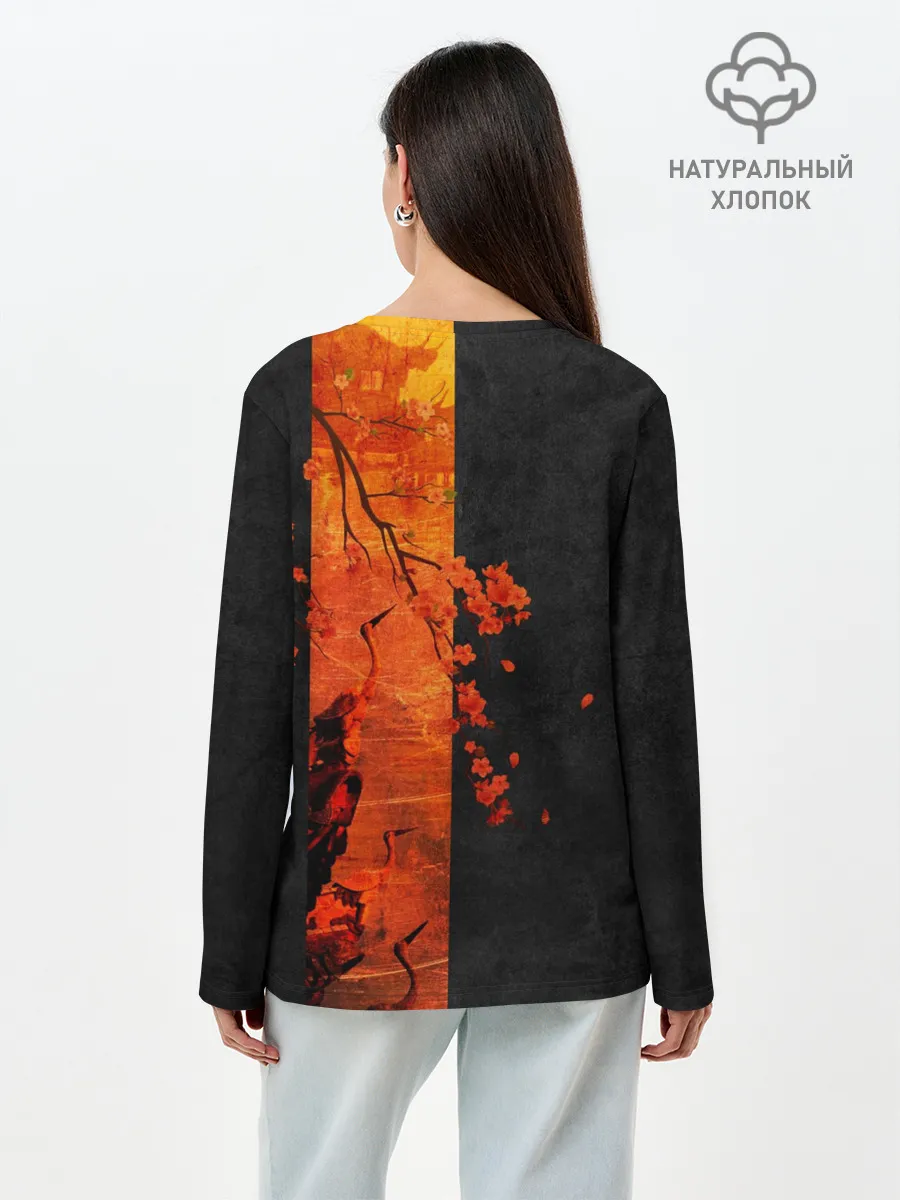 Лонгслив женский. Хлопок / ЦАПЛЯ