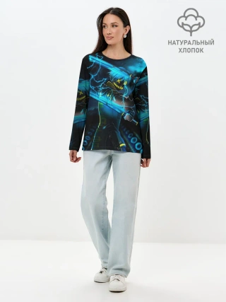 Лонгслив женский. Хлопок / NEON SAMURAI
