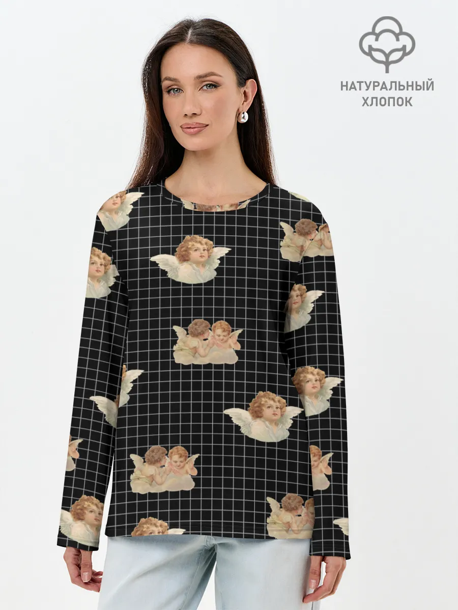 Лонгслив женский. Хлопок / Ангел