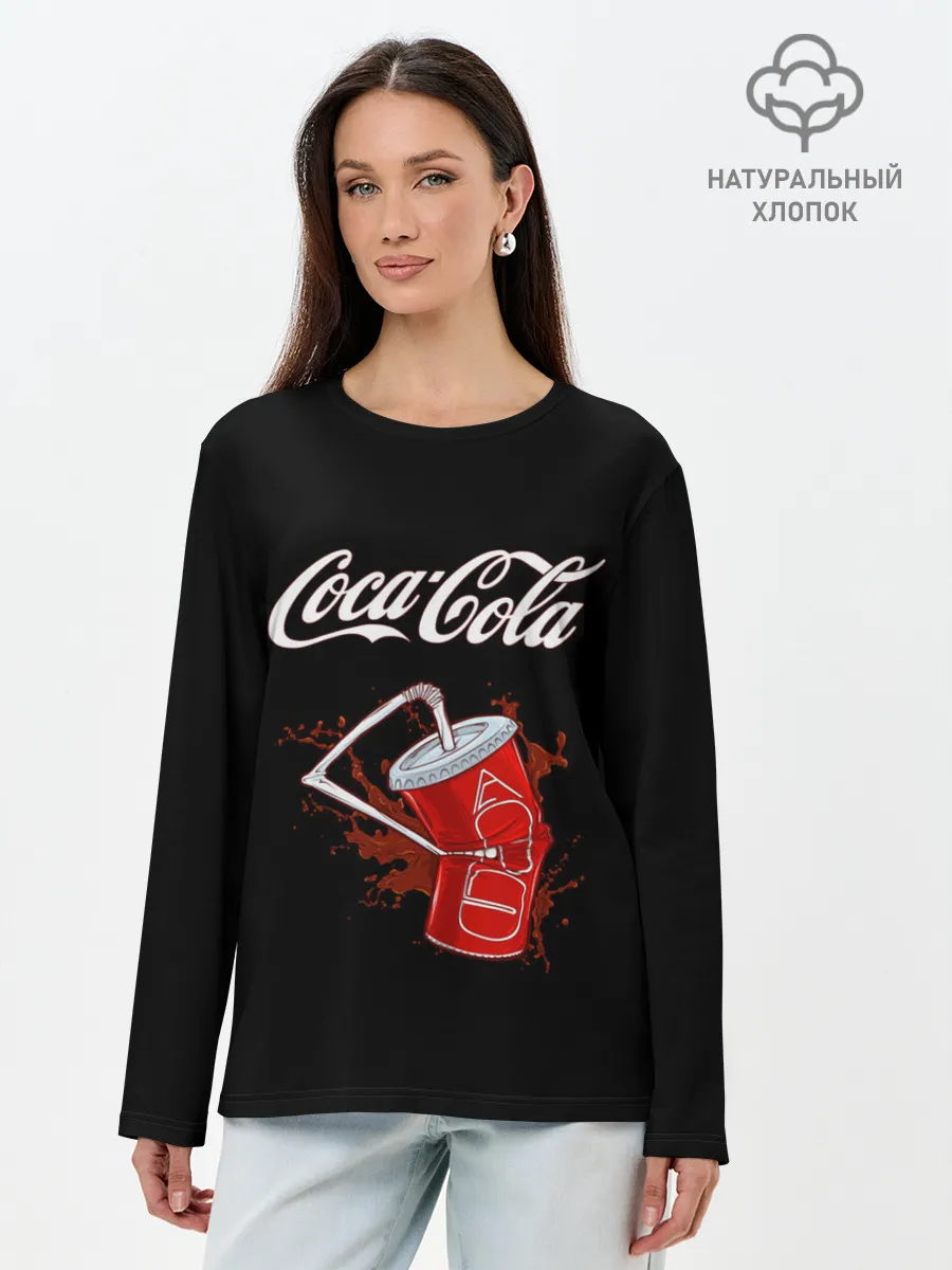 Лонгслив женский. Хлопок / Coca Cola