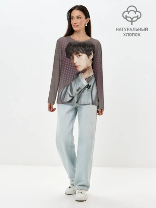 Лонгслив женский. Хлопок / BTS. Ким Тэ Хён