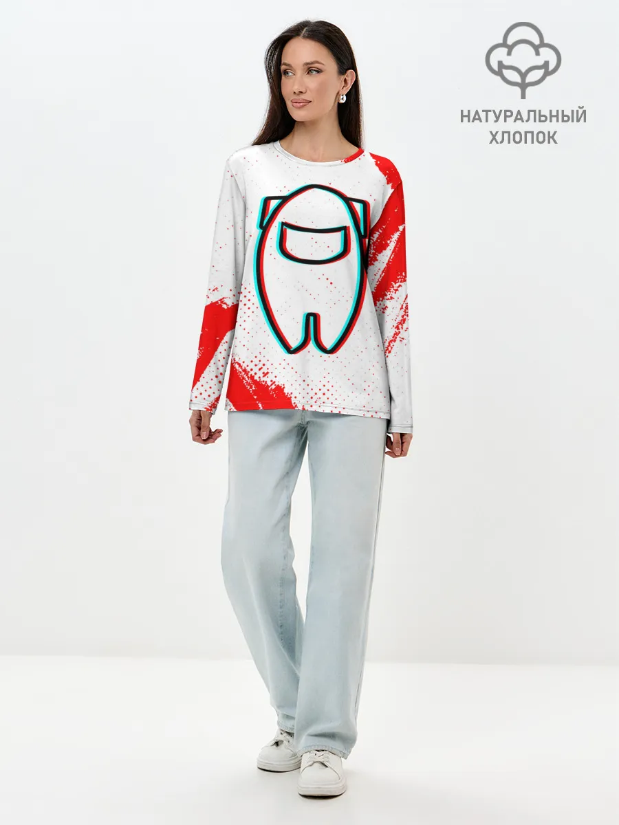Лонгслив женский. Хлопок / AMONG US / АМОНГ АС