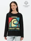 Лонгслив женский. Хлопок / TRUST ME red seems kinda sus