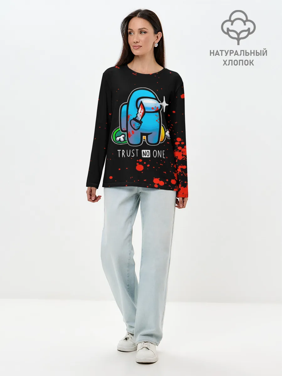Лонгслив женский. Хлопок / TRUST NO ONE