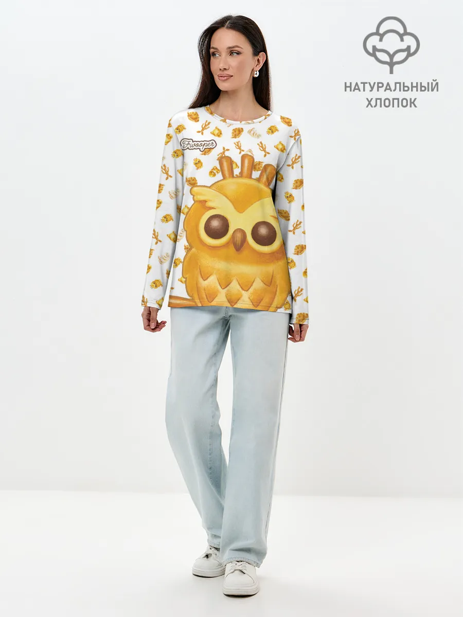 Лонгслив женский. Хлопок / Fwooper Cookie