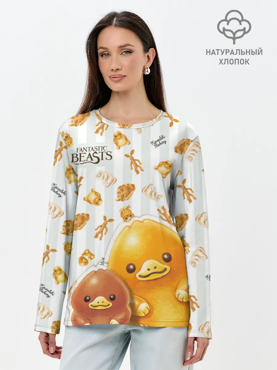 Лонгслив женский. Хлопок / Fantastic Beasts Baby Nifflers