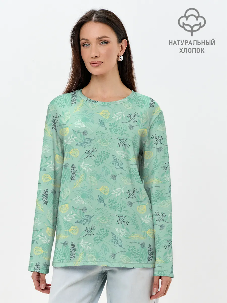 Лонгслив женский. Хлопок / Гербарий
