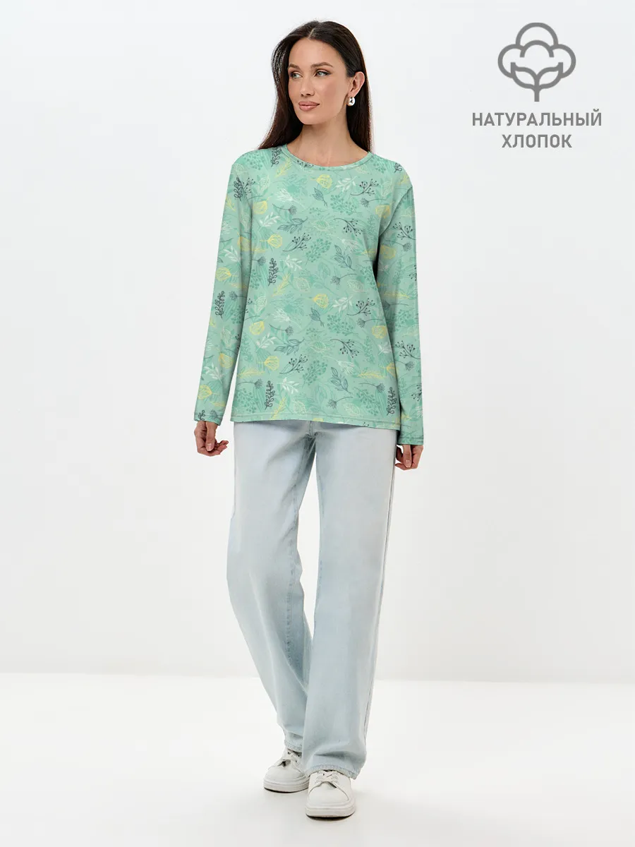 Лонгслив женский. Хлопок / Гербарий