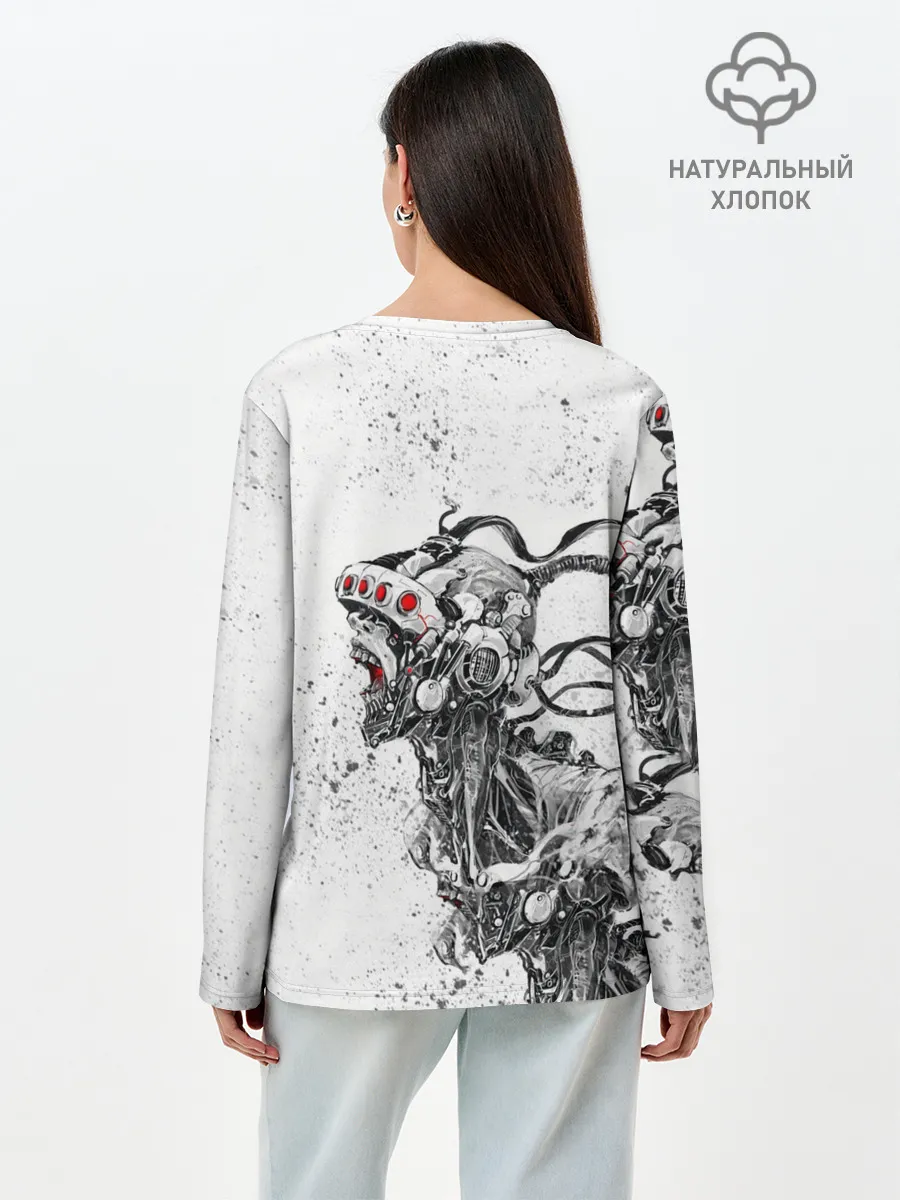 Лонгслив женский. Хлопок / CYBERPUNK 2077