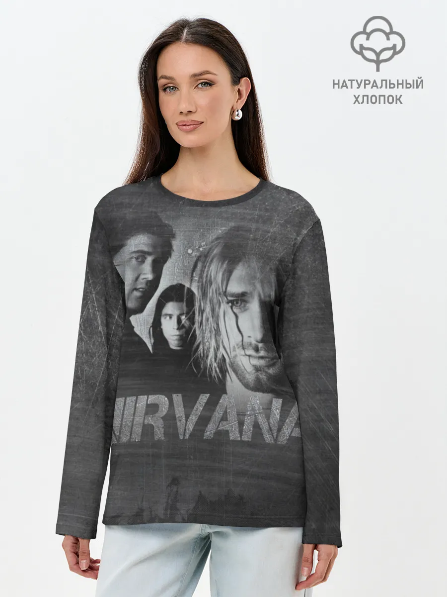 Лонгслив женский. Хлопок / Нирвана