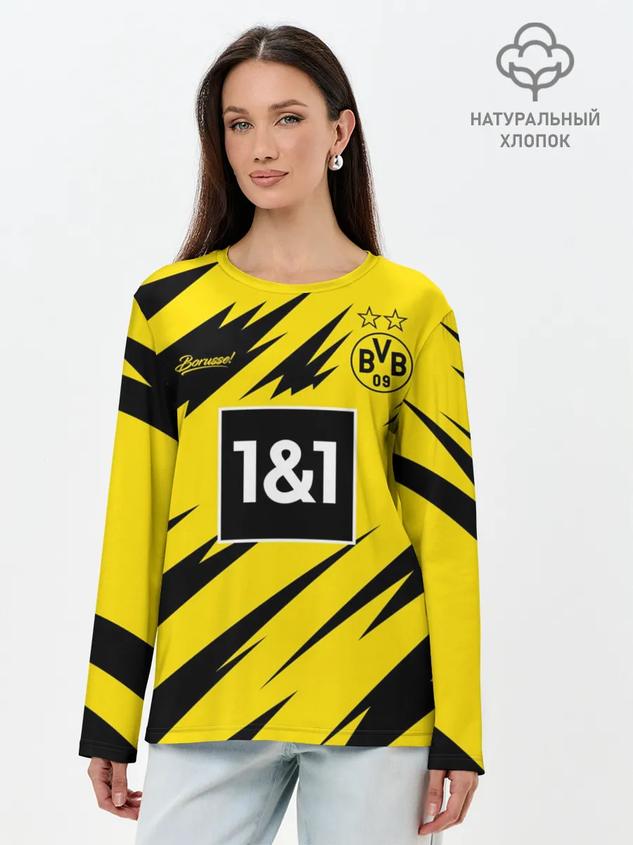 Лонгслив женский. Хлопок / BORUSSIA домашняя сезон 20/21