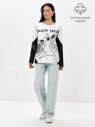 Лонгслив женский. Хлопок / KIZARU: HAUNTED FAMILY.