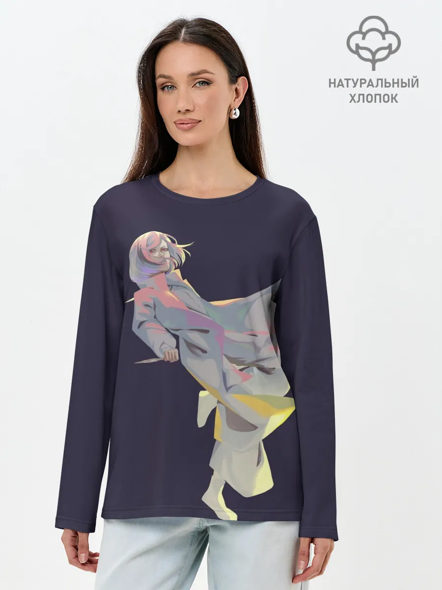 Лонгслив женский. Хлопок / Маньяк акудама