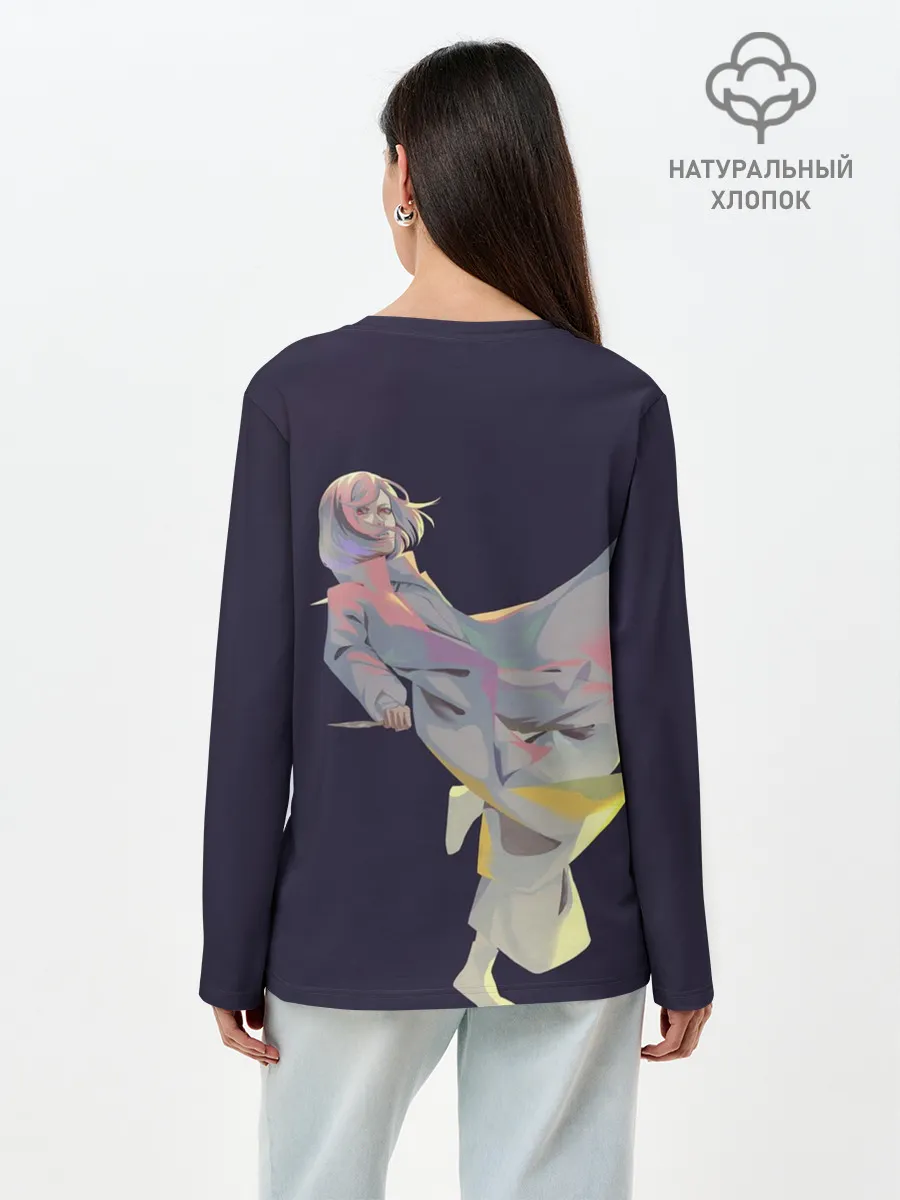 Лонгслив женский. Хлопок / Маньяк акудама