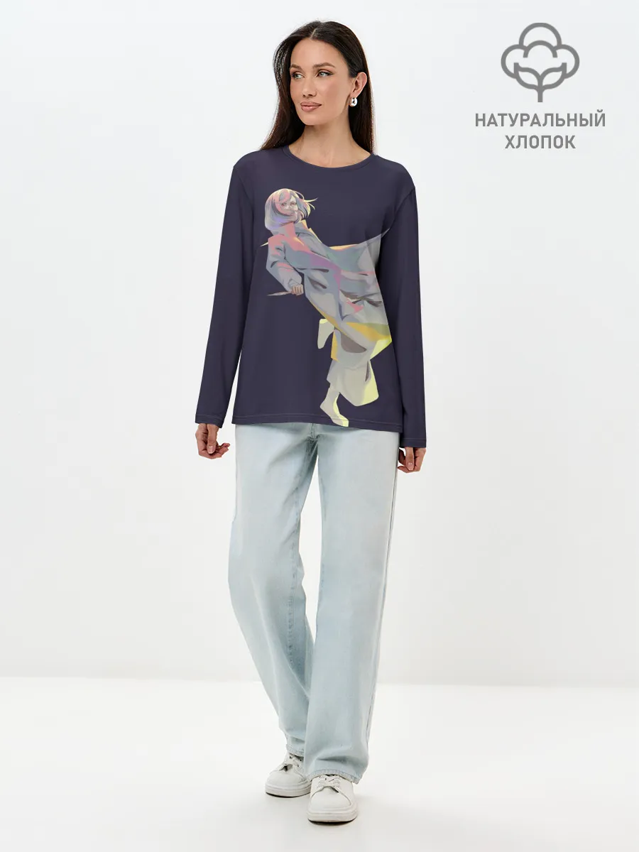 Лонгслив женский. Хлопок / Маньяк акудама