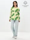 Лонгслив женский. Хлопок / Огурчики