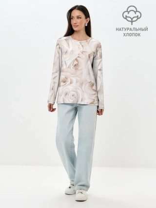 Лонгслив женский. Хлопок / Элегантность