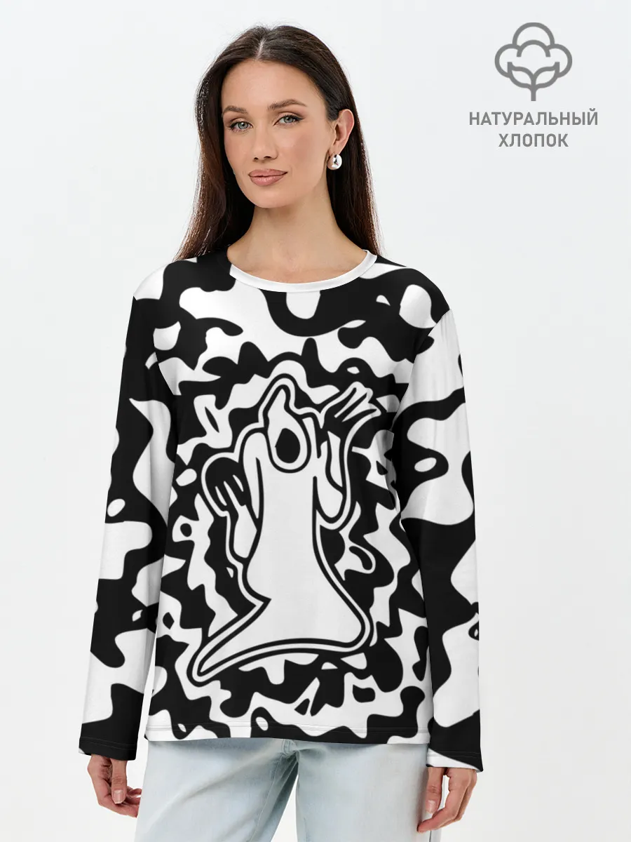 Лонгслив женский. Хлопок / HAUNTED FAMILY