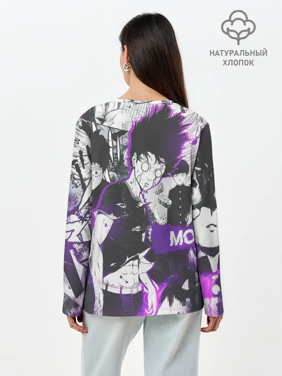 Лонгслив женский. Хлопок / Моб Психо 100