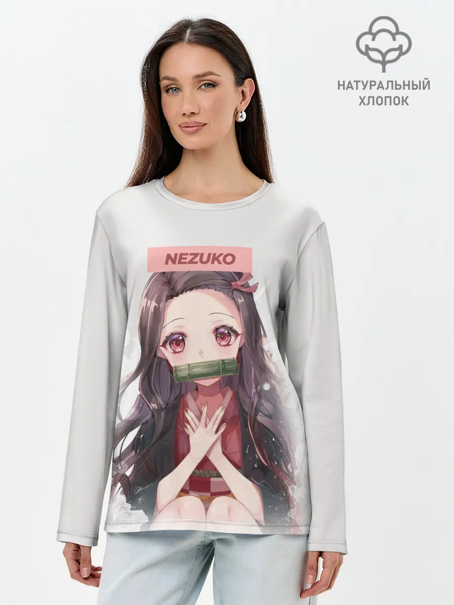 Лонгслив женский. Хлопок / Незуко Руки на груди