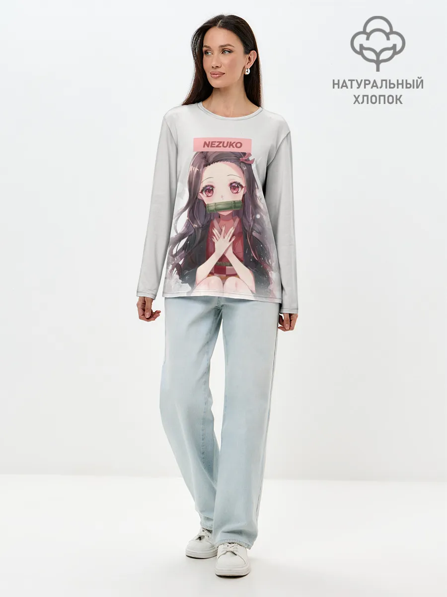 Лонгслив женский. Хлопок / Незуко Руки на груди