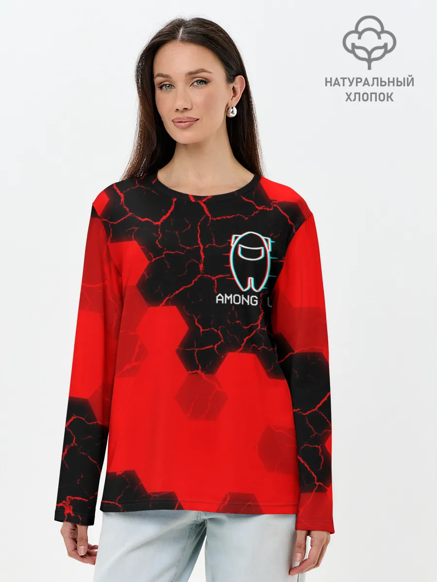 Лонгслив женский. Хлопок / AMONG US / АМОНГ АС
