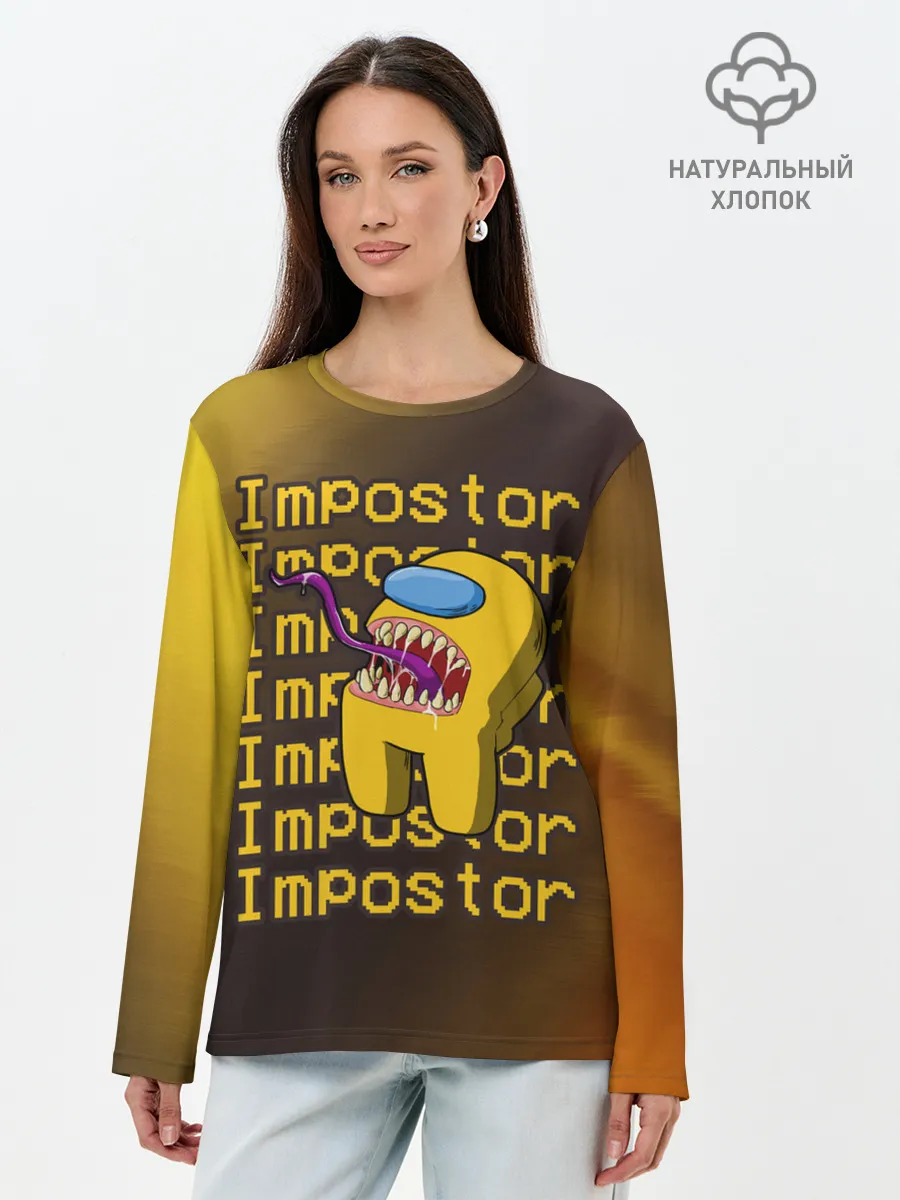 Лонгслив женский. Хлопок / AMONG US - IMPOSTOR