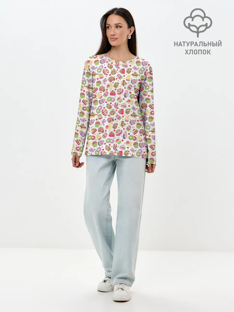 Лонгслив женский. Хлопок / Сладкий рай