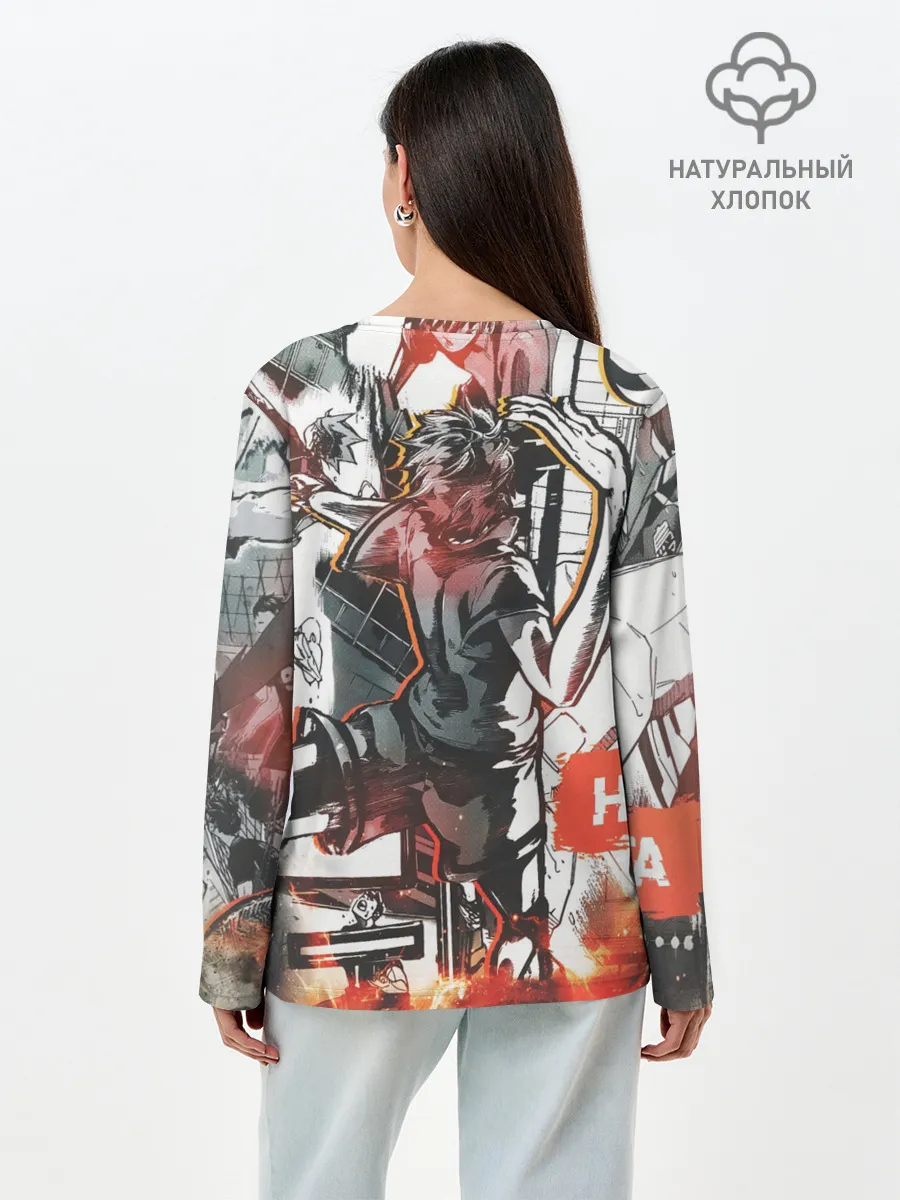 Лонгслив женский. Хлопок / Haikyu Haikyuu Haikuu