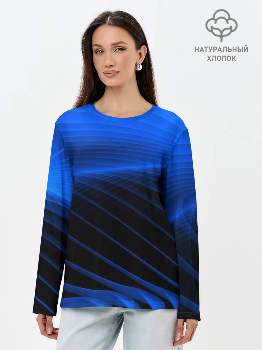 Лонгслив женский. Хлопок / Неоновые лучи