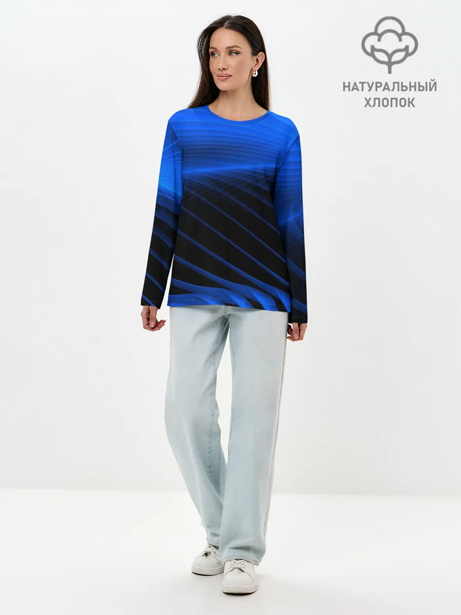 Лонгслив женский. Хлопок / Неоновые лучи