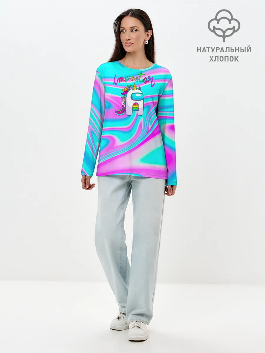 Лонгслив женский. Хлопок / Impostor Unicorn